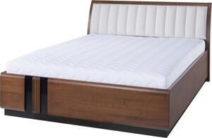 Casarredo - Komfort nábytek Masivní postel PORTI P-76, 160x200, dub antický/béžová Carabu 60