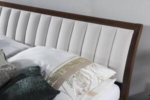 Casarredo - Komfort nábytek Masivní postel PORTI P-76, 160x200, dub čokoládový/béžová Carabu 60