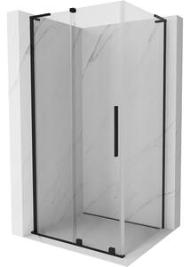 Mexen Velar L, sprchový kout s posuvnými dveřmi 90 x 80 cm, 8mm čiré sklo, černá matná, 871-090-080-03-70