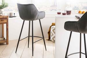 Designová barová židle Kiara šedý samet