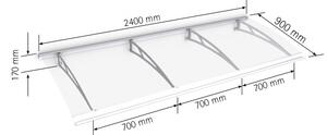 Schulte Vchodová stříška Exclusive - Line - Plus čiré plexi 240 cm Antracit