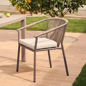 Hnědá kovová zahradní jídelní židle Kave Home Xelida s výpletem