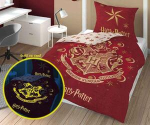 DETEXPOL Svítící povlečení Harry Potter Burgund Bavlna, 140/200, 70/80 cm