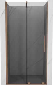 Mexen Velar, posuvné sprchové dveře do otvoru 90 cm, 8mm šedé sklo, měděná matná, 871-090-000-41-65