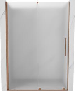 Mexen Velar, posuvné sprchové dveře do otvoru 130 cm, 8mm sklo námraza, měděná matná, 871-130-000-31-65