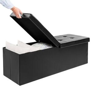 FurniGO Úložný box s vyklápěcím víkem 80x40x40cm - černý