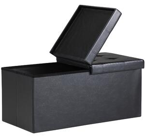 FurniGO Úložný box s vyklápěcím víkem 80x40x40cm - černý