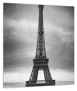 Obraz Eiffelovy věže a červeného auta (30x30 cm)