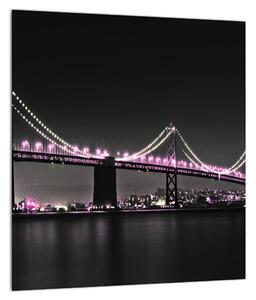 Noční obraz mostu (30x30 cm)