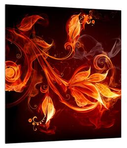 Obraz květů v ohni (30x30 cm)