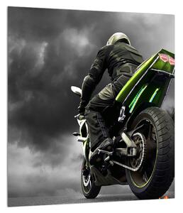 Obraz motorkáře na motorce (30x30 cm)
