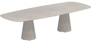 Royal Botania Betonový jídelní stůl snížený Conix, Royal Botania, oválný 300x120x67 cm, podnož beton, deska keramika travertino