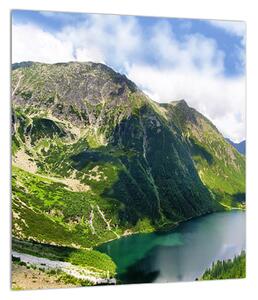 Obraz horské krajiny s jezerem (30x30 cm)