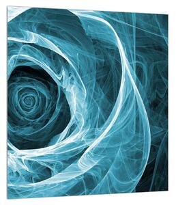 Abstraktní obraz modré růže (30x30 cm)