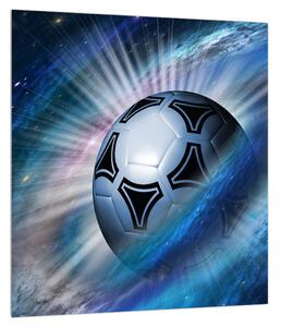 Obraz fotbalového míče ve vesmíru (30x30 cm)