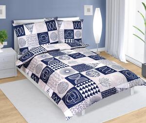 TP Bavlněné povlečení 140x200+70x90 - Patchwork tmavě modrý