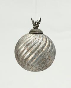 Skleněná baňka Silver Twist 10x10x14 cm