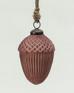 Skleněná baňka Acorn Burgundy 7x10 cm