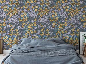 FUGU Květinová tapeta na zeď - Letní kvítky lavender Materiál: Samolepicí tkaný eko materiál - samolepicí tapeta