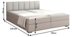 Tempo Kondela Čalouněná postel RIANA KOMFORT 180x200, s úložným prostorem, světle šedá