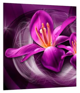 Moderní fialový obraz květů (30x30 cm)
