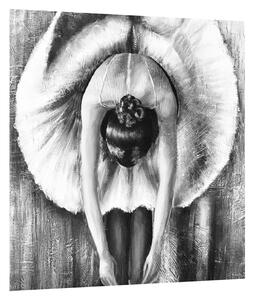 Černobílý obraz baletky (30x30 cm)