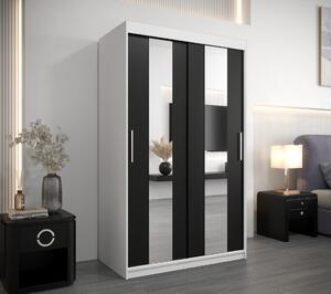 Šatní skříň Abi Po Barva korpusu: Černá, Rozměry: 250 cm, Dveře: Bílá