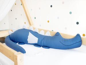 Bavlněný mantinel do dětské postele DRÁČEK - Modrá