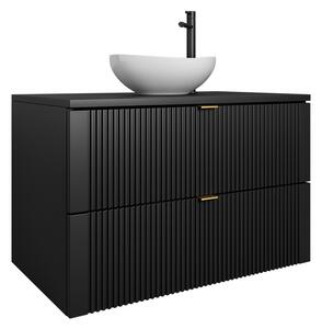 Koupelnová skříňka pod umyvadlo s umyvadlem DAKARI 80, černá/zlatá