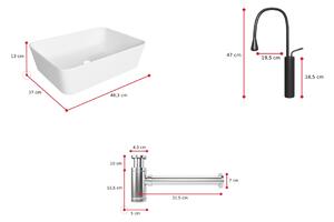 Koupelnová sestava s umyvadlem WOTANA 2, dub wotan/černá