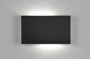 Nástěnné designové černé svítidlo Knoxville Black (Nástěnné obdelníkové černé světlo, 2x patice G9)