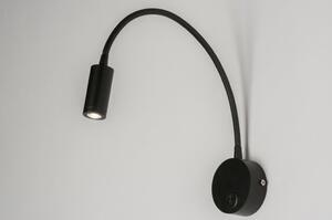 Nástěnné designové černé LED svítidlo Fibie Black (LMD)