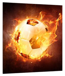 Obraz fotbalového míče v ohni (30x30 cm)