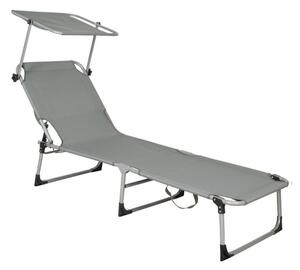 Zahradní polohovací lehátko SPRINGOS POOL šedé