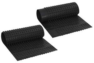 Rýhovaná odvodňovací deska 2 pcs Černá 0,5 x 20 m HDPE