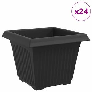 Čtvercový květináč 24 pcs Černá 28,5 x 28,5 x 22 cm Plast