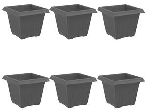 Čtvercový květináč 6 pcs Černá 33 x 33 x 26 cm Plast