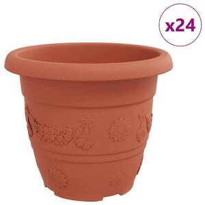 Kulatý květináč 24 pcs Cihlově červená Ø 30 x 25 cm Plast