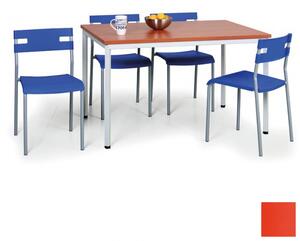 Sestava jídelní stůl 1200 m + 4 plastové židle LINDY oranžové ZDARMA