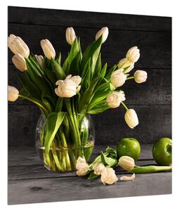Obraz tulipánů ve váze (40x40 cm)