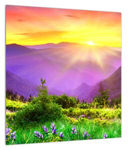 Obraz horské krajiny s východem slunce (40x40 cm)
