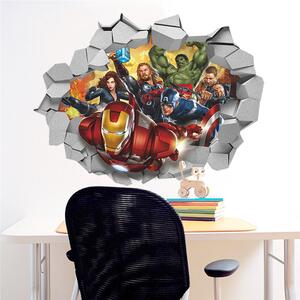 U Foťáka Samolepka na zeď 3D Avengers ve zdi 60x45cm