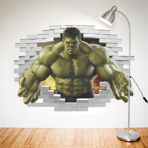 U Foťáka Samolepka na zeď 3D Hulk ve zdi 70x50cm