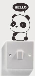 U Foťáka Samolepka na zeď na vypínač Panda HELLO 8x14cm