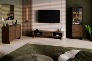 Comad Set obývacího nábytku Yori Villa - komoda, vitrína a TV stolek - ořech villa