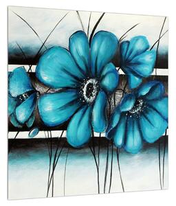 Obraz modrých květů (40x40 cm)