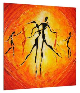 Orientální obraz tančících osob (40x40 cm)