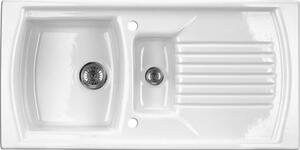 DEANTE - Lusitano bílá - Keramický dřez, 1.5 - bowl s odkapávačem ZCL_651N