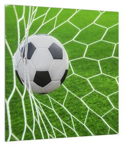 Obraz fotbalového míče v síti (40x40 cm)
