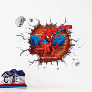 U Foťáka Samolepka na zeď 3D Spiderman ve zdi 45x50cm